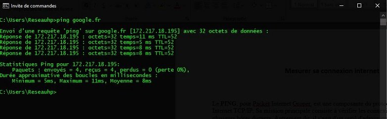 Ping Mesure Connexion Internet 001 004