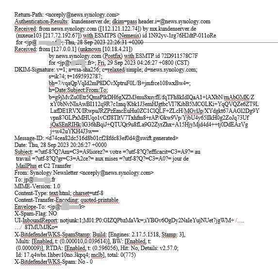 mails delivery exemple